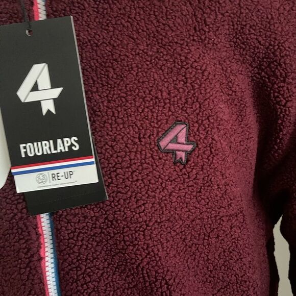 NWT Fourlaps reversible polar quilted Sherpa jacket Burgundy/Smoke size Small - Picture 8 of 16